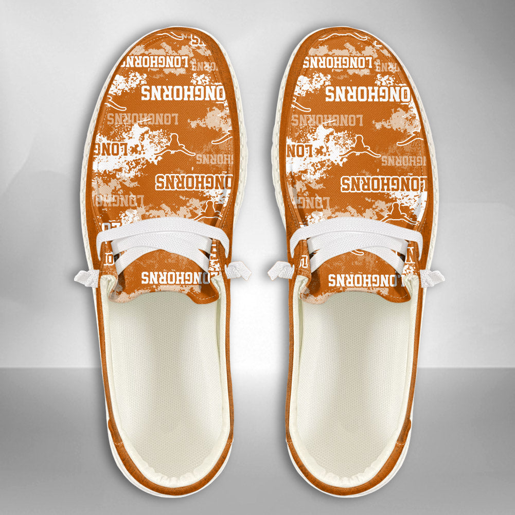 NCAA Texas Longhorns Custom Name Hey Dude Shoes 05 M22