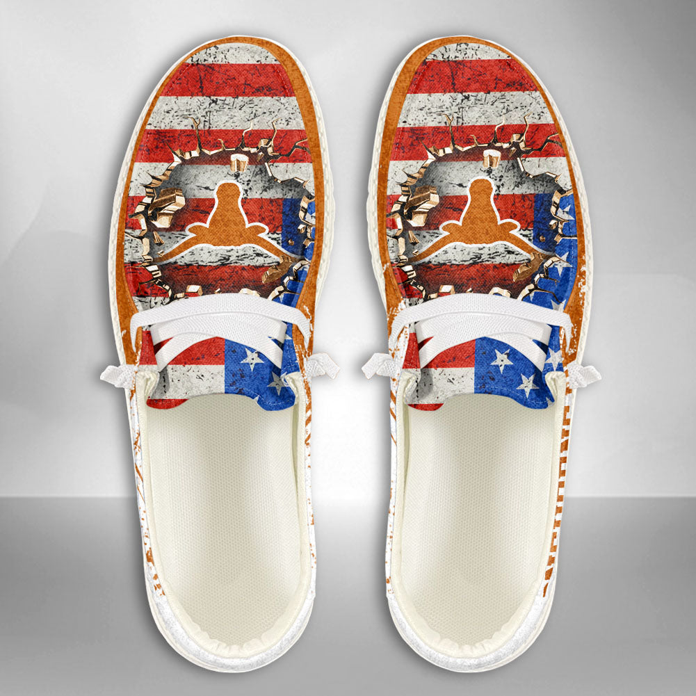 NCAA Texas Longhorns Custom Name Hey Dude Shoes 07 M79