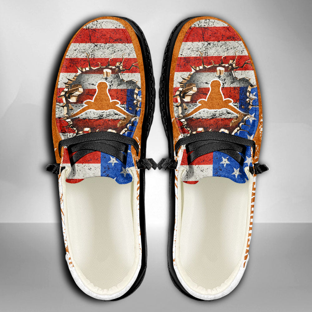 NCAA Texas Longhorns Custom Name Hey Dude Shoes 07 M79