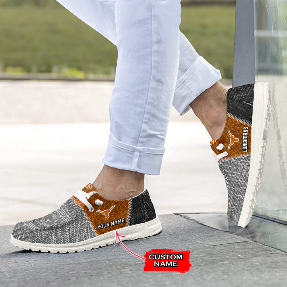 NCAA Texas Longhorns Custom Name Hey Dude Shoes 08 M79