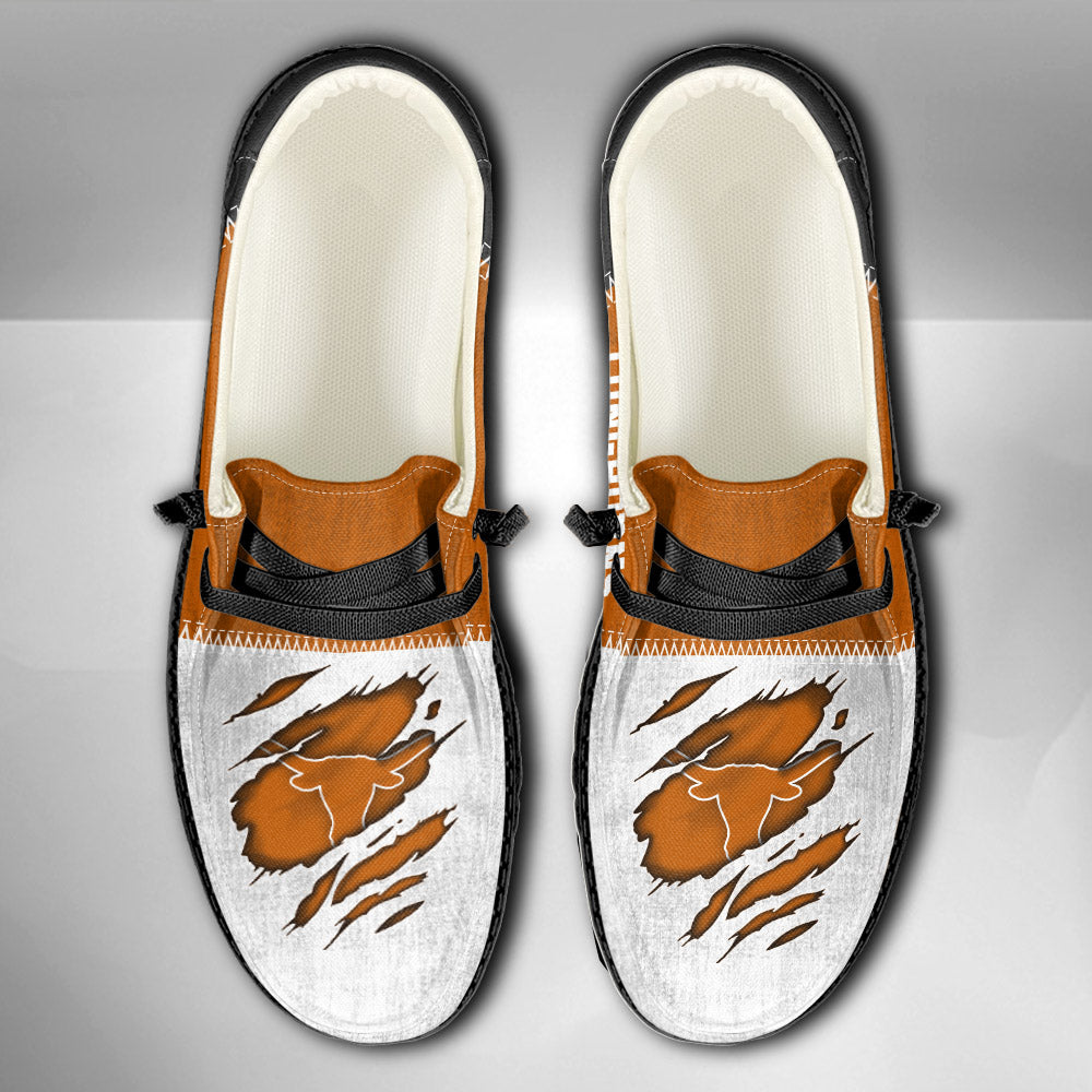 NCAA Texas Longhorns Custom Name Hey Dude Shoes 09 M79