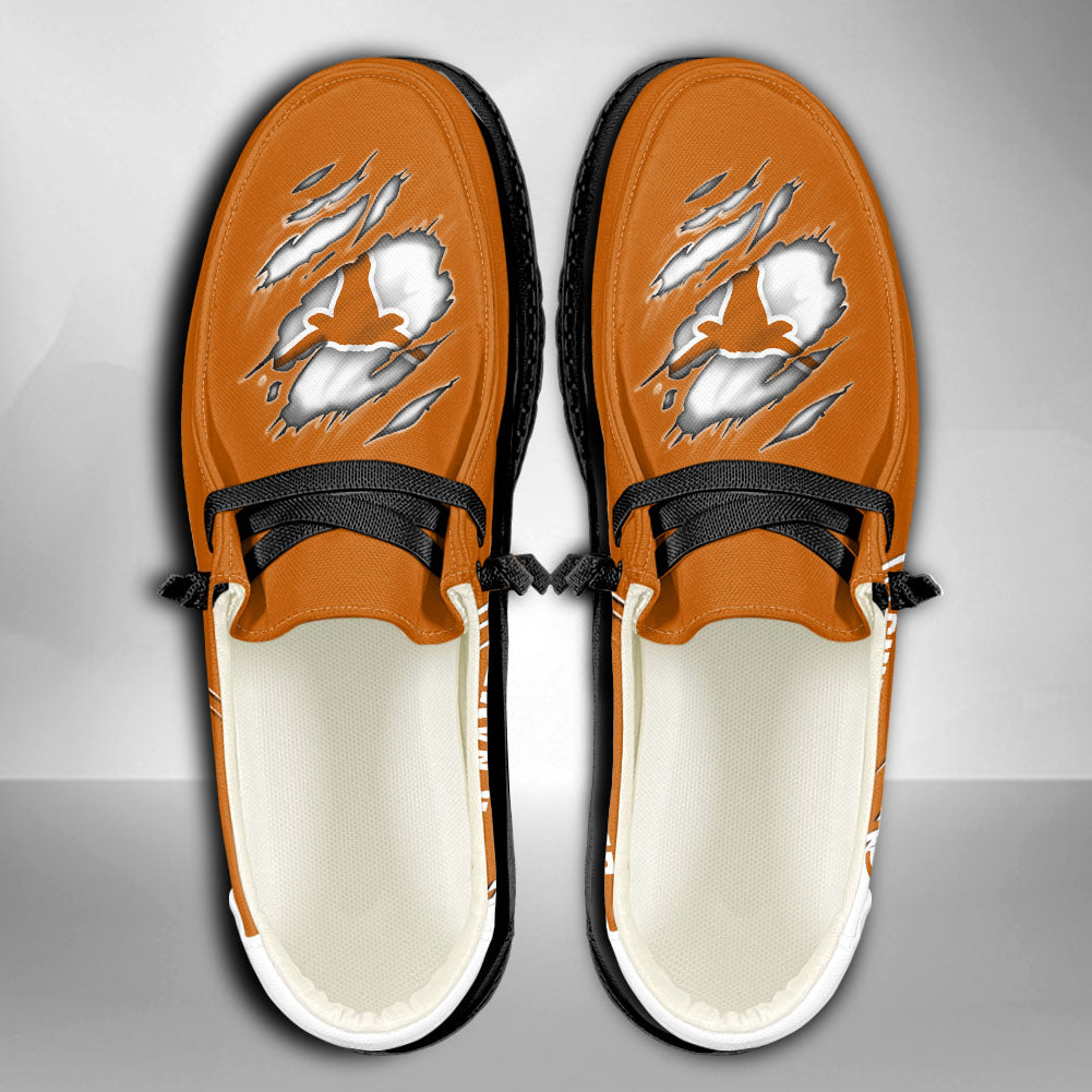 NCAA Texas Longhorns Custom Name Hey Dude Shoes 10 M79
