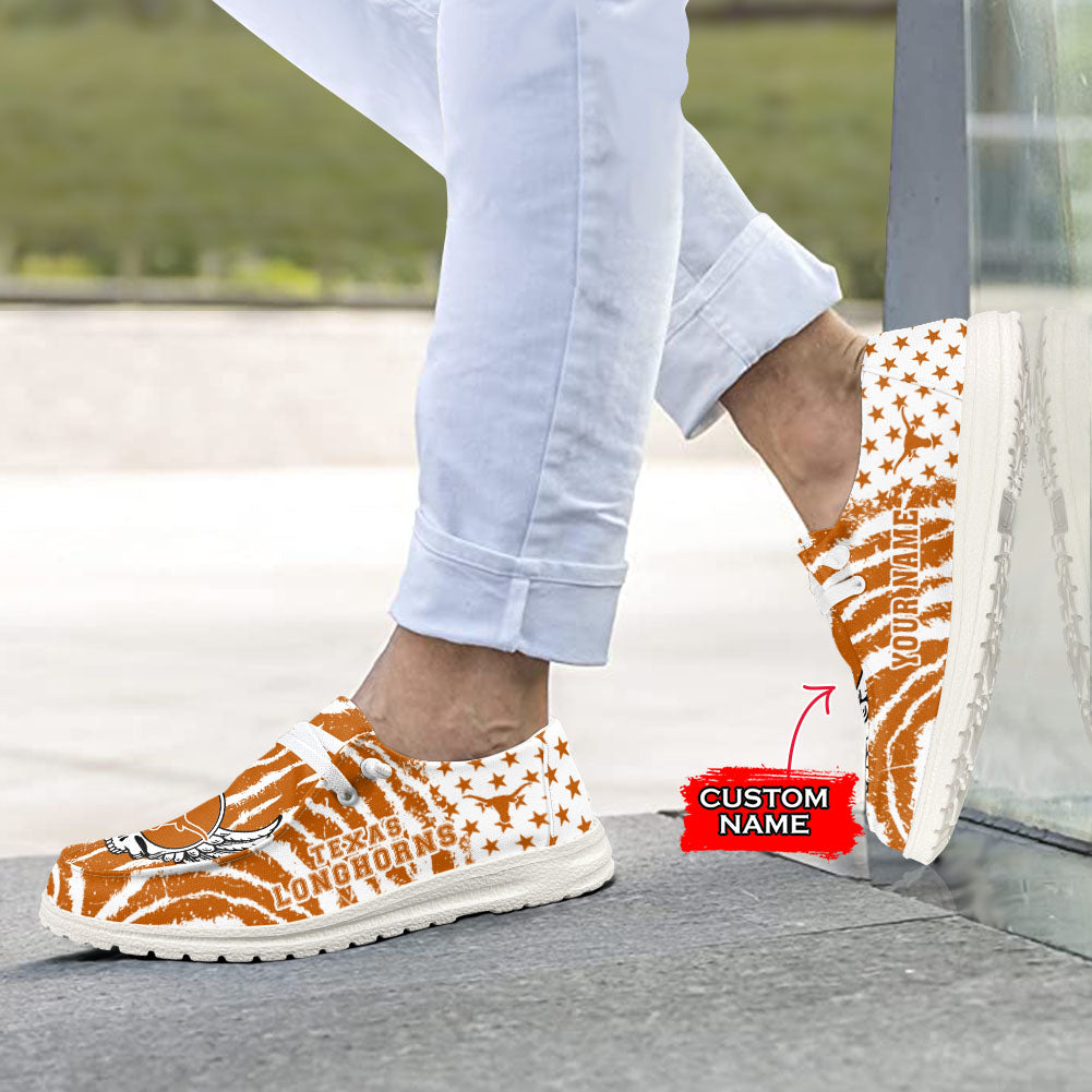 NCAA Texas Longhorns Custom Name Hey Dude Shoes 12 M79