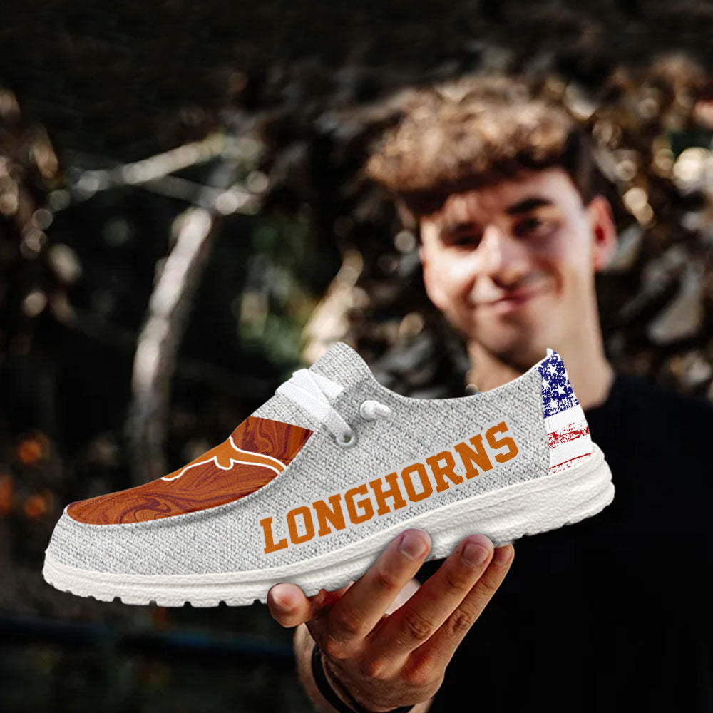 NCAA Texas Longhorns Custom Name Hey Dude Shoes 13 M79