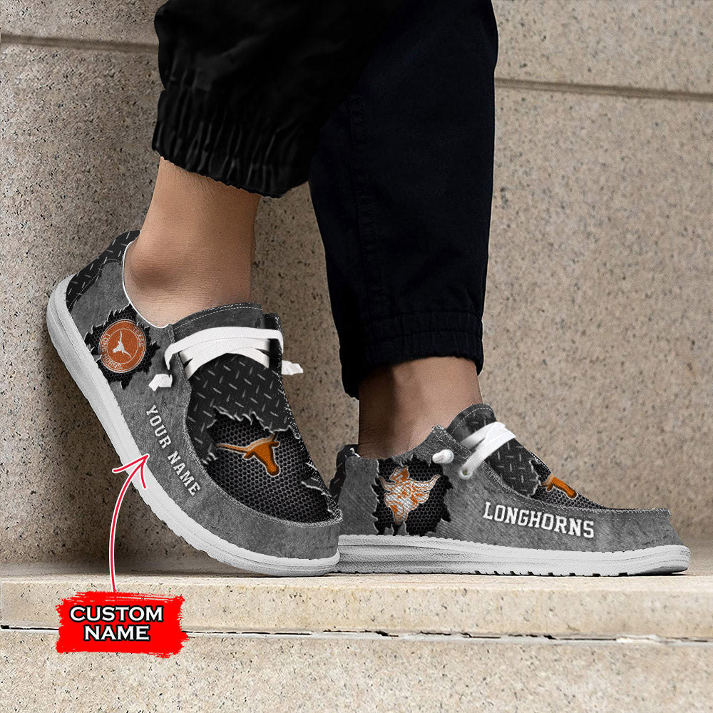NCAA Texas Longhorns Custom Name Hey Dude Shoes 15 M79