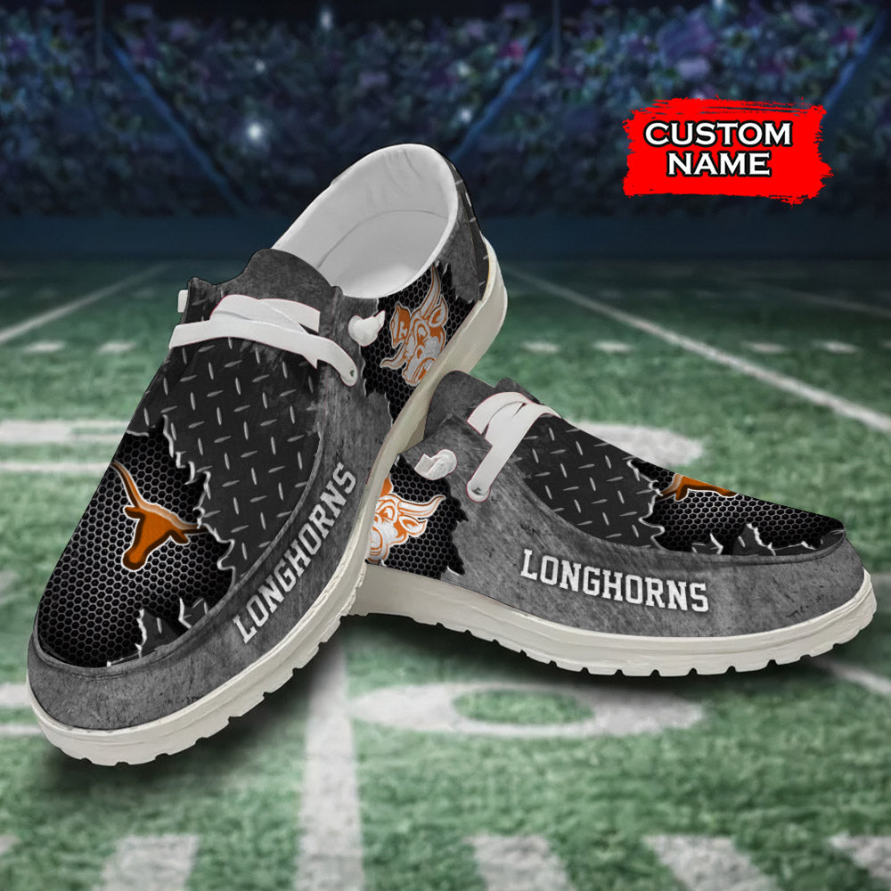 NCAA Texas Longhorns Custom Name Hey Dude Shoes 15 M79