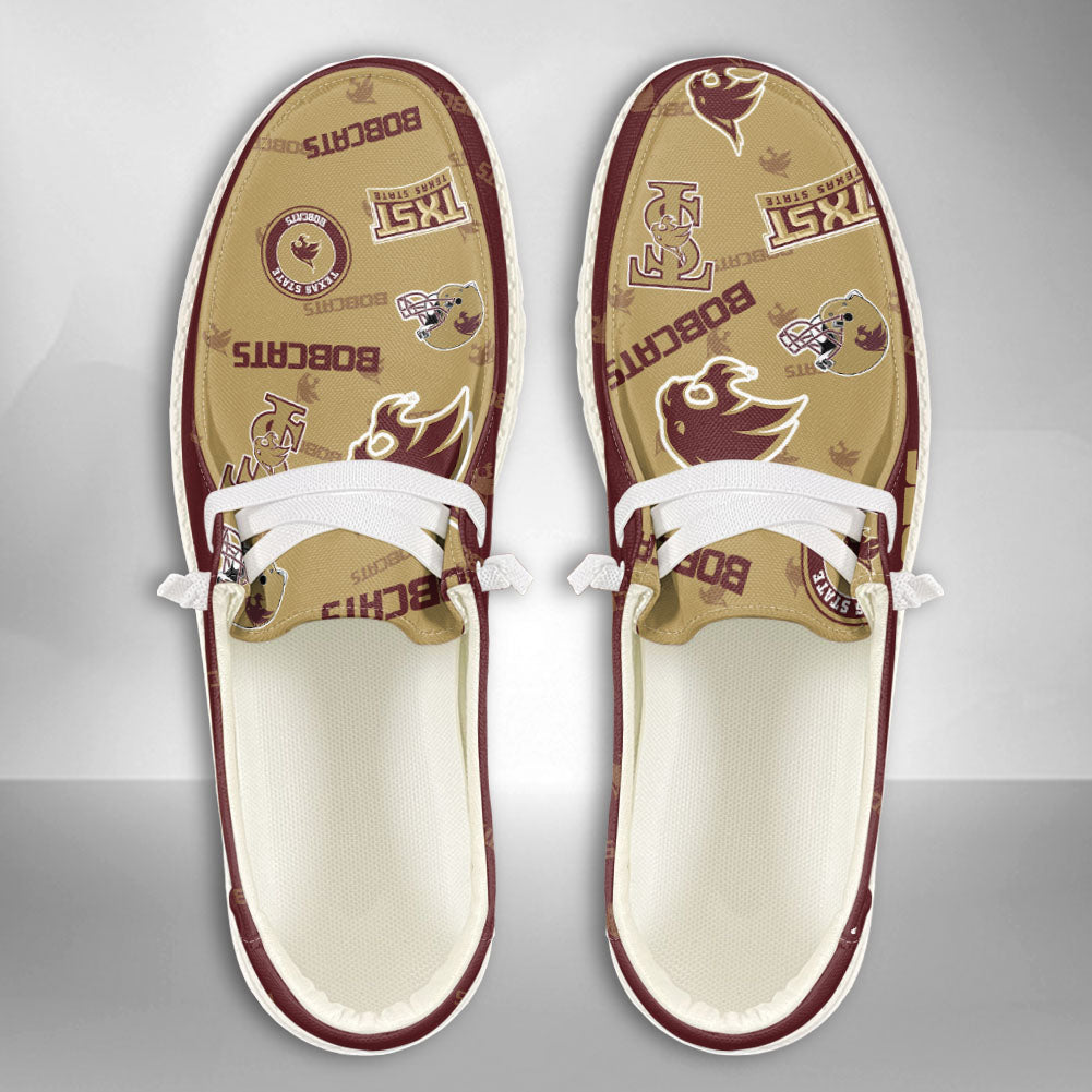 NCAA Texas State Bobcats Custom Name Hey Dude Shoes 04 M79