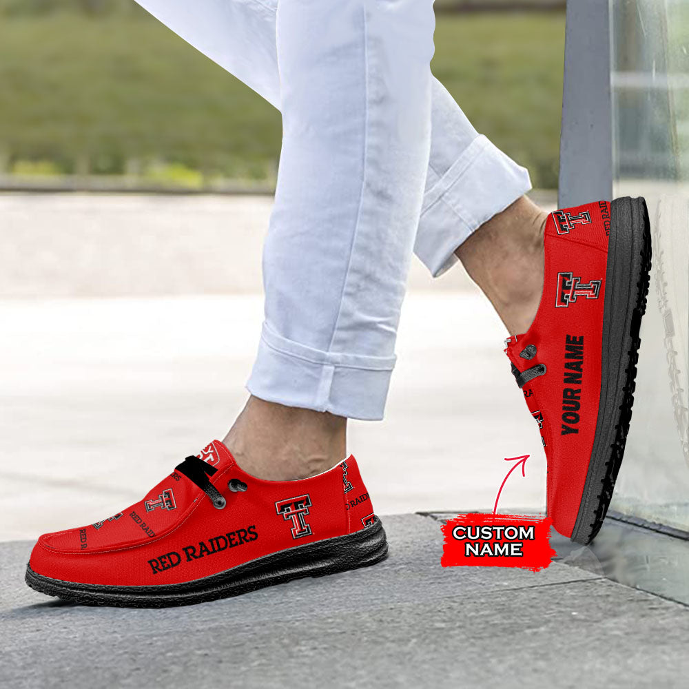 NCAA Texas Tech Red Raiders - Custom Name Hey Dude Shoes X03