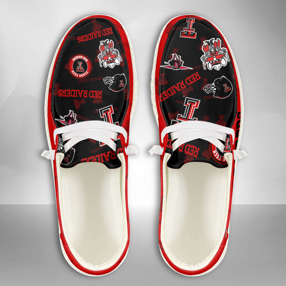 NCAA Texas Tech Red Raiders Custom Name Hey Dude Shoes 02 M12