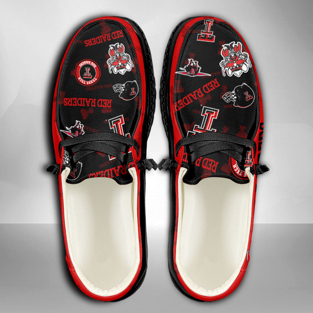 NCAA Texas Tech Red Raiders Custom Name Hey Dude Shoes 02 M12