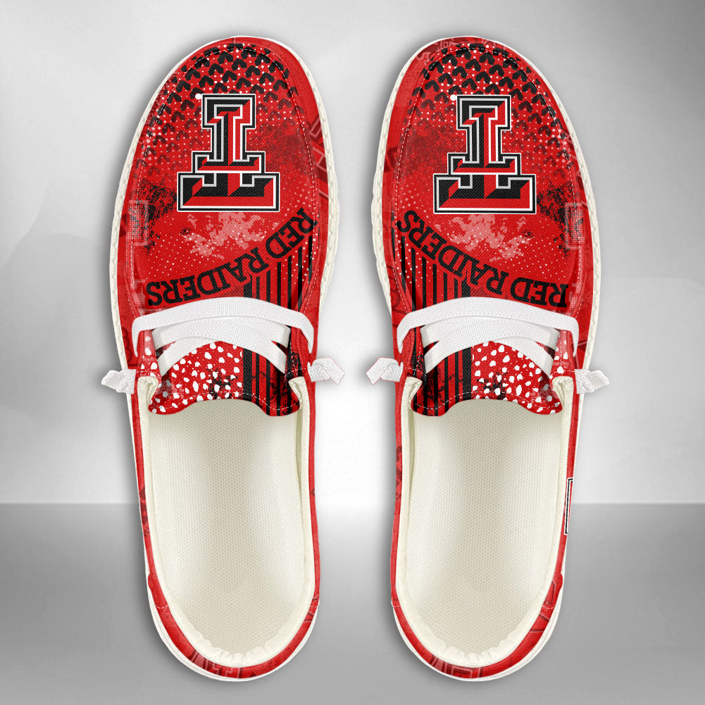 NCAA Texas Tech Red Raiders Custom Name Hey Dude Shoes 03 M7