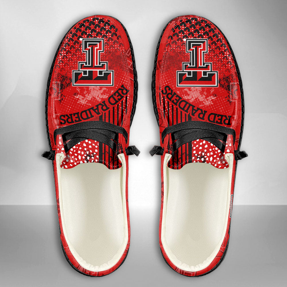 NCAA Texas Tech Red Raiders Custom Name Hey Dude Shoes 03 M7