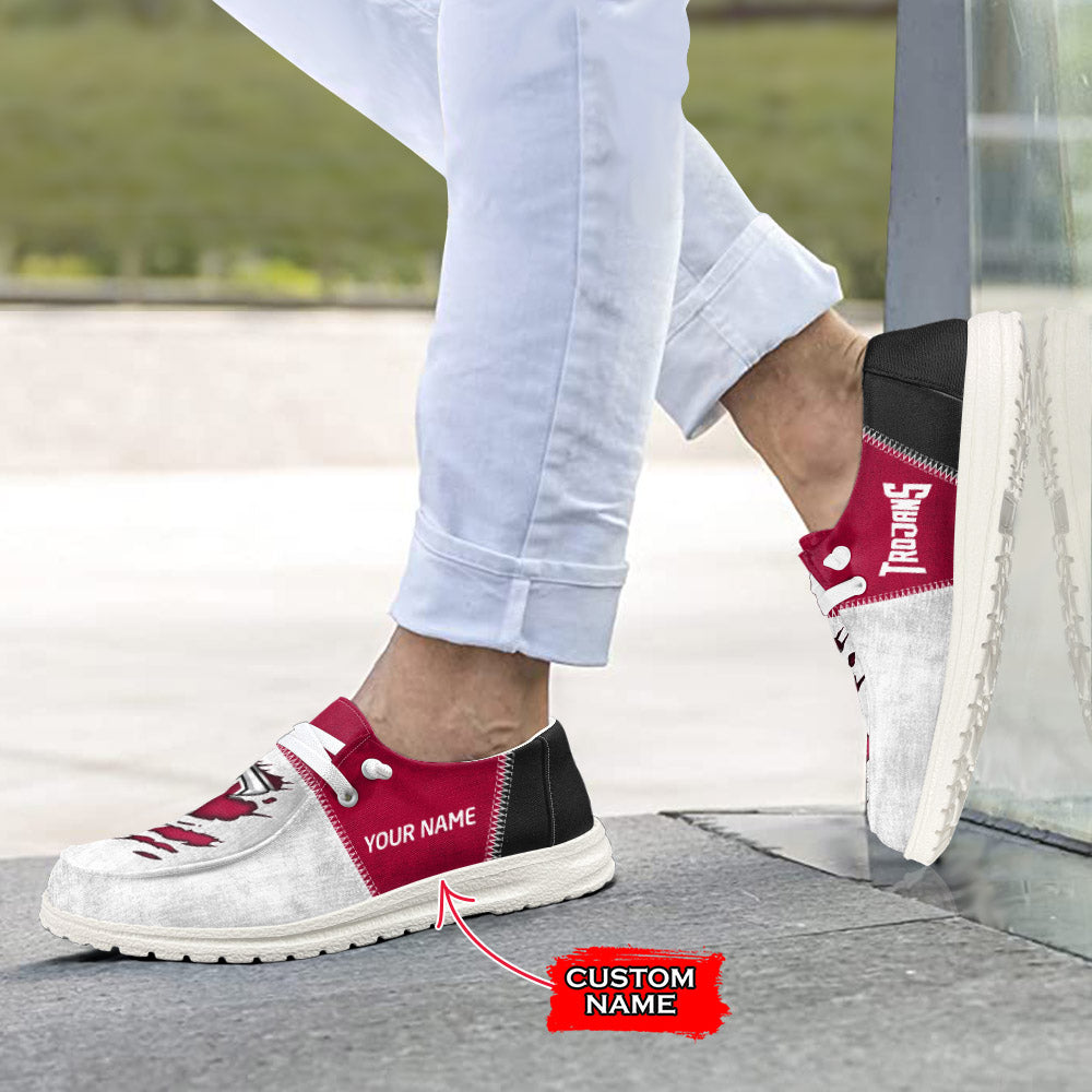 NCAA Troy Trojans Custom Name Hey Dude Shoes 09 M79