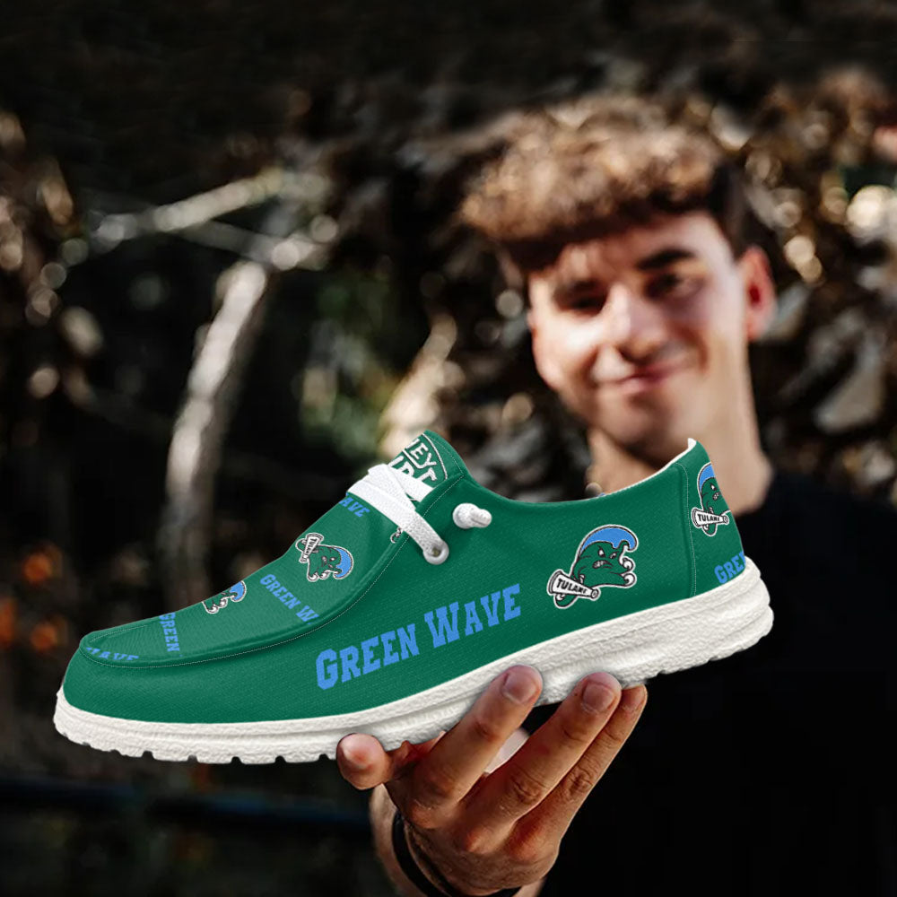 NCAA Tulane Green Wave - Custom Name Hey Dude Shoes X03