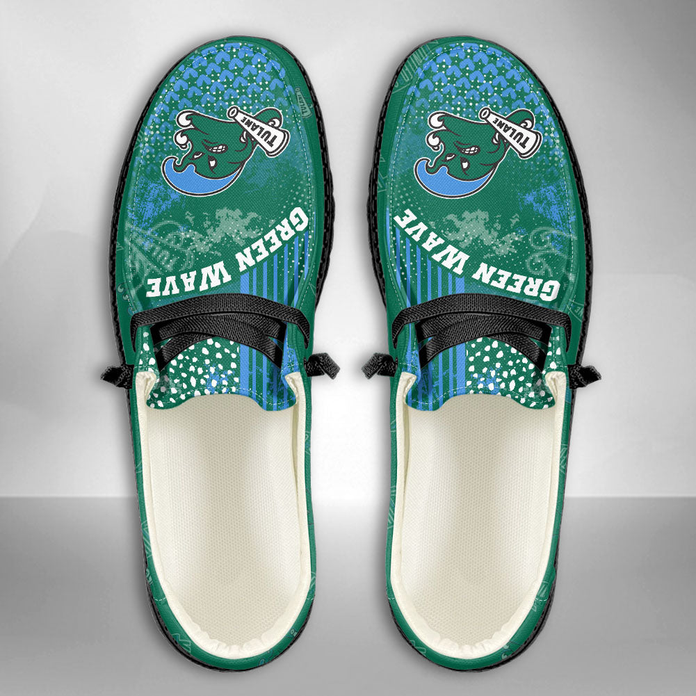 NCAA Tulane Green Wave Custom Name Hey Dude Shoes 03 M7