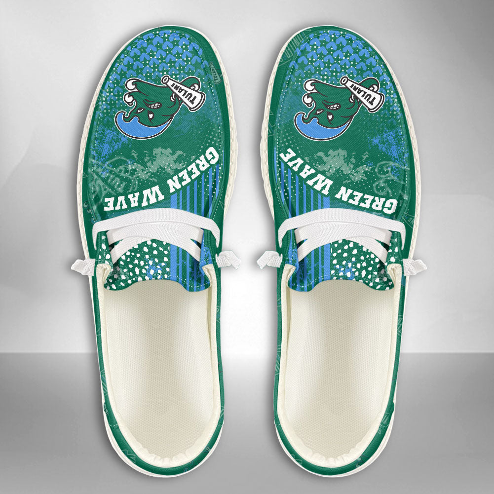 NCAA Tulane Green Wave Custom Name Hey Dude Shoes 03 M7
