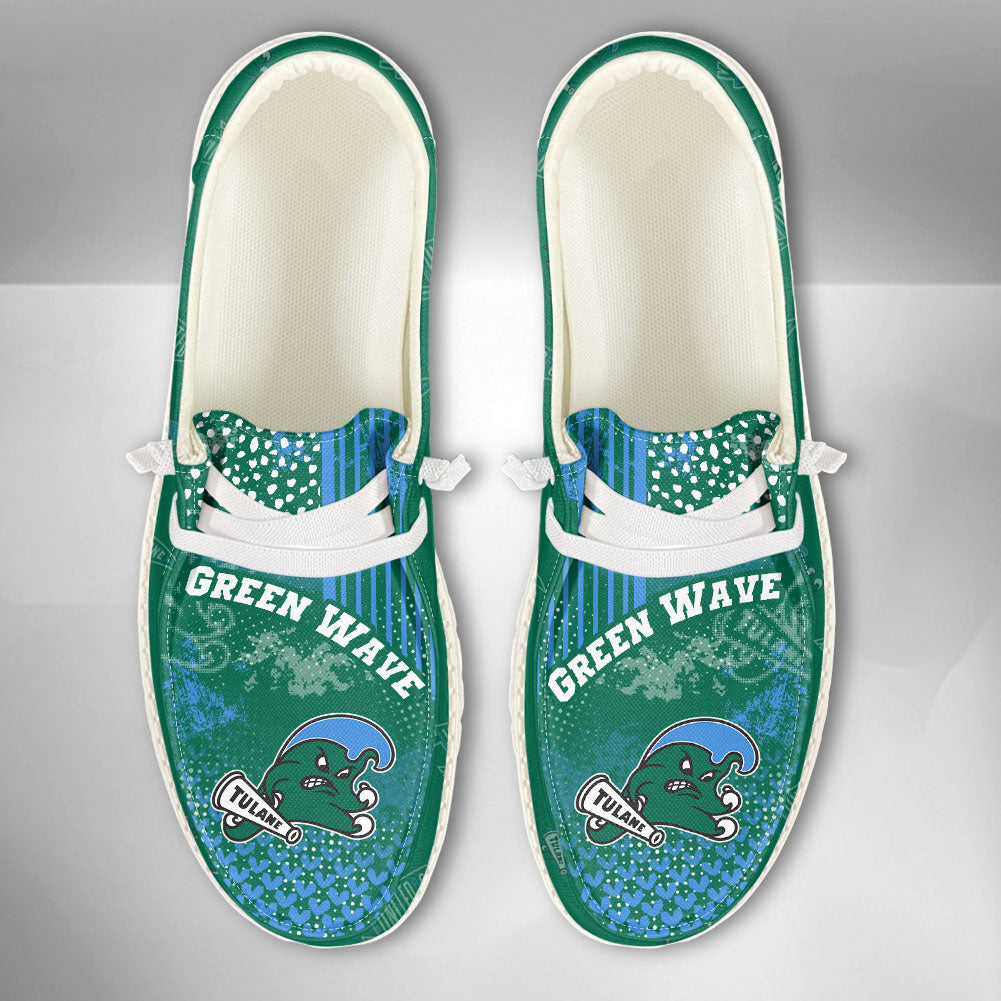 NCAA Tulane Green Wave Custom Name Hey Dude Shoes 03 M7