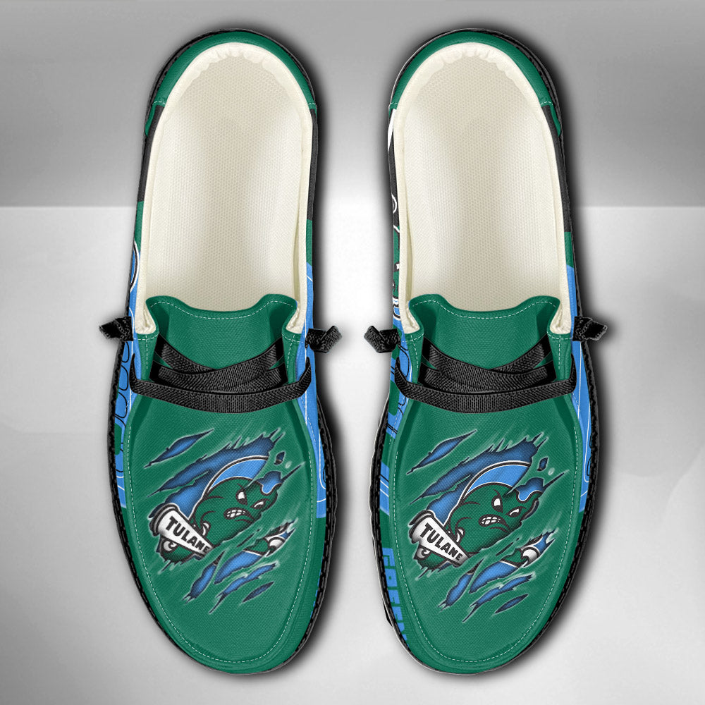 NCAA Tulane Green Wave Custom Name Hey Dude Shoes 07 M7