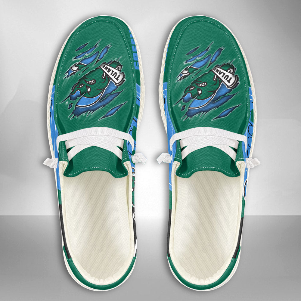 NCAA Tulane Green Wave Custom Name Hey Dude Shoes 07 M7
