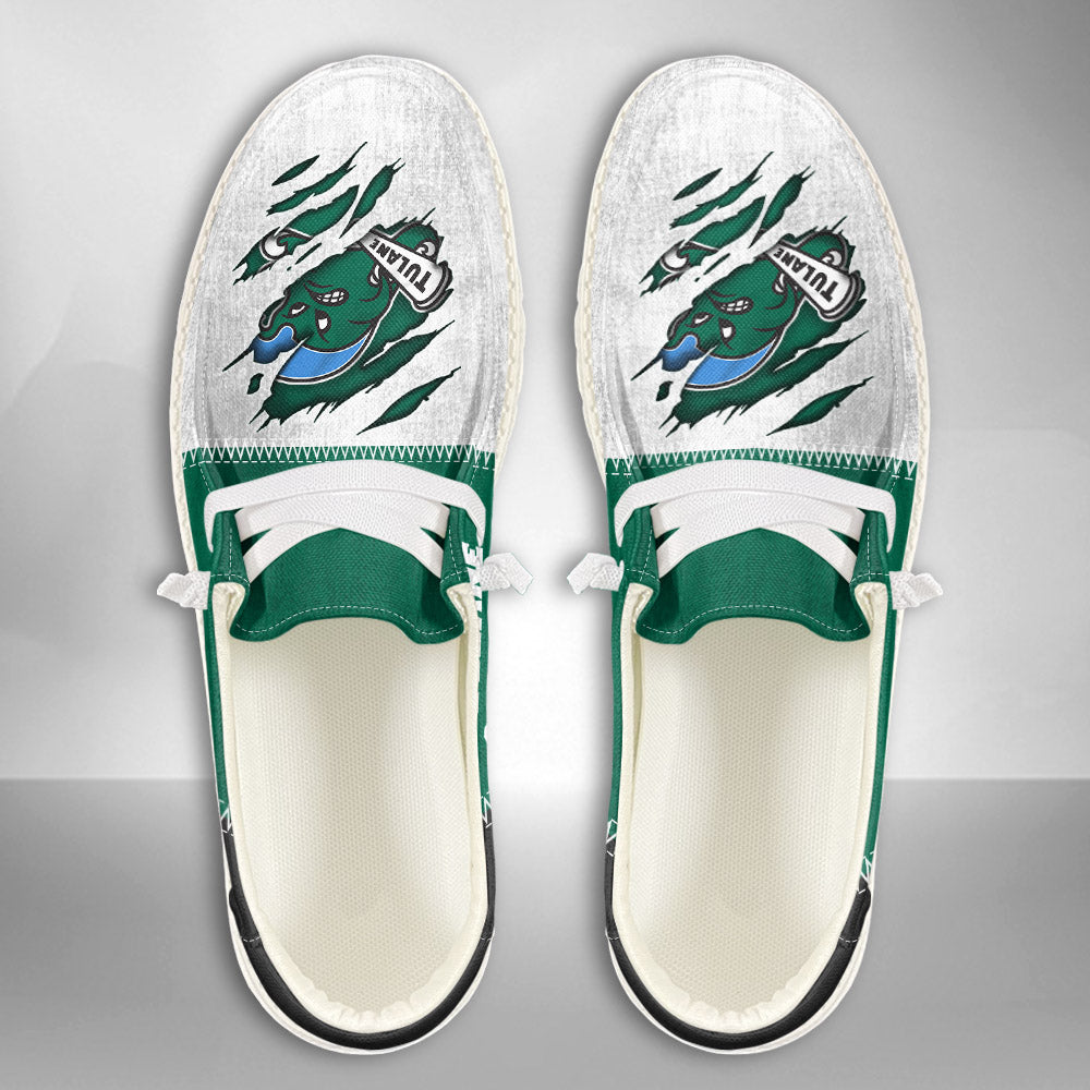 NCAA Tulane Green Wave Custom Name Hey Dude Shoes 09 M79