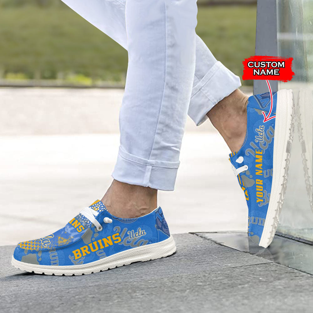 NCAA UCLA Bruins Custom Name Hey Dude Shoes 03 M7