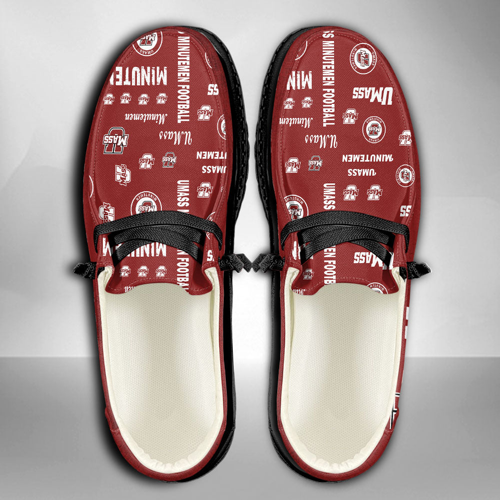 NCAA UMass Minutemen football Custom Name Hey Dude Shoes 06 M79