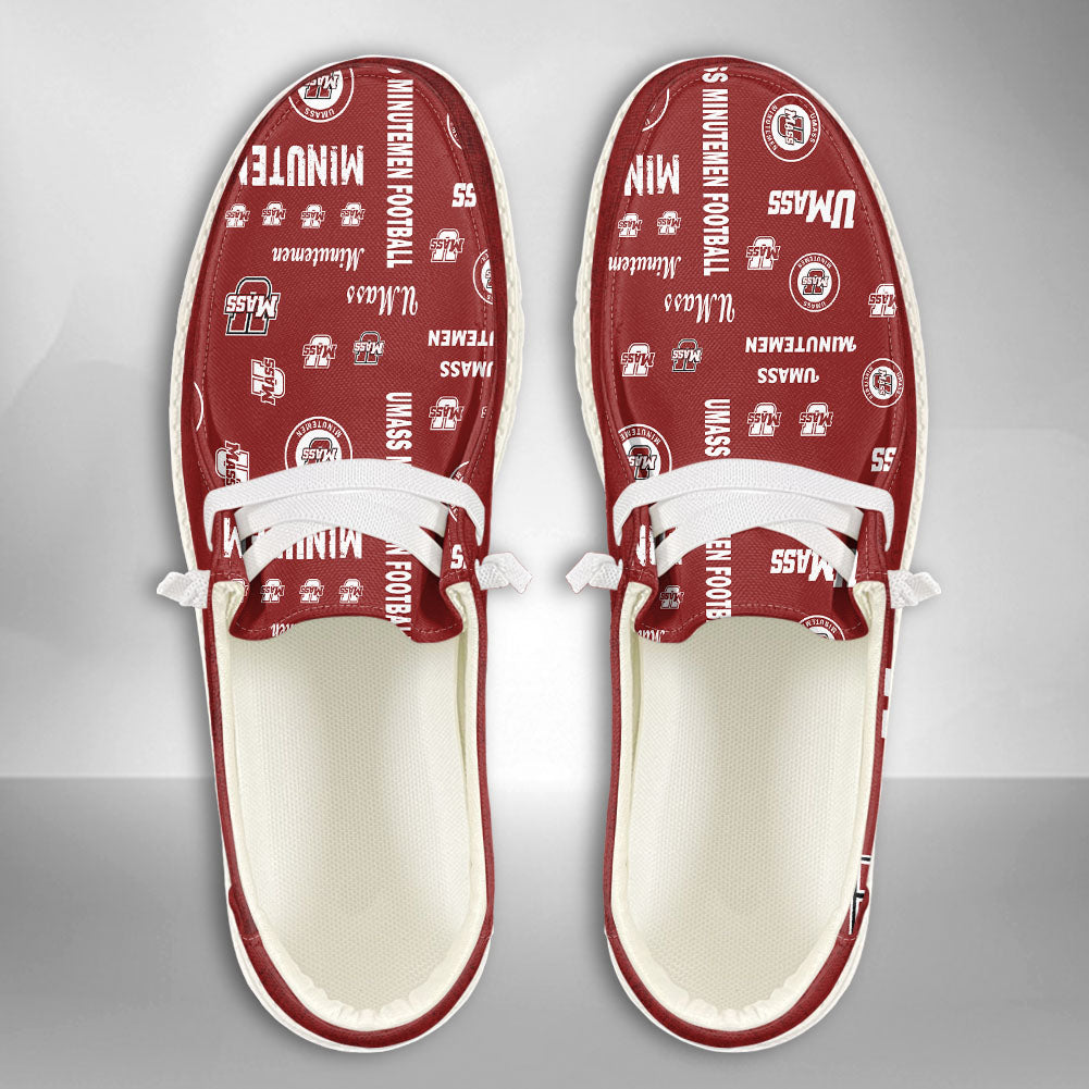 NCAA UMass Minutemen football Custom Name Hey Dude Shoes 06 M79
