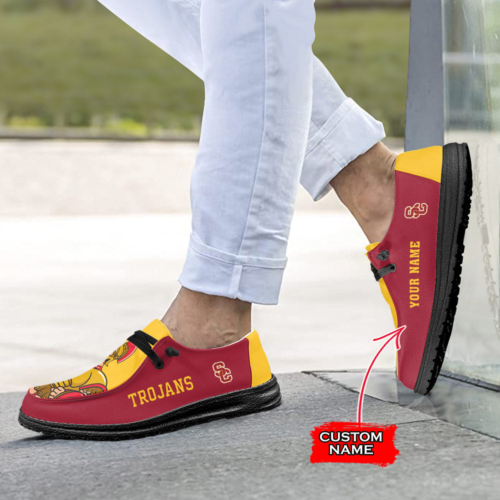 NCAA USC Trojans - Custom Name Hey Dude Shoes 02
