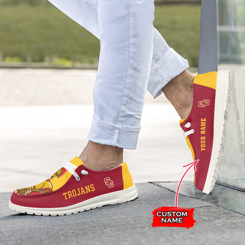 NCAA USC Trojans - Custom Name Hey Dude Shoes 02