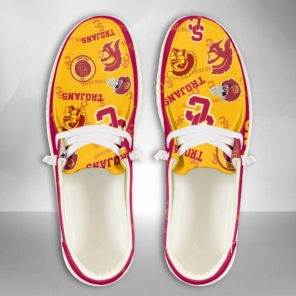 NCAA USC Trojans Custom Name Hey Dude Shoes 01 M7