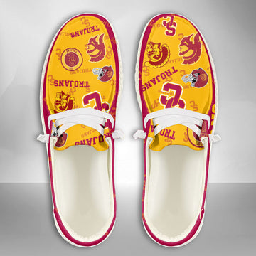 NCAA USC Trojans Custom Name Hey Dude Shoes 01 M7