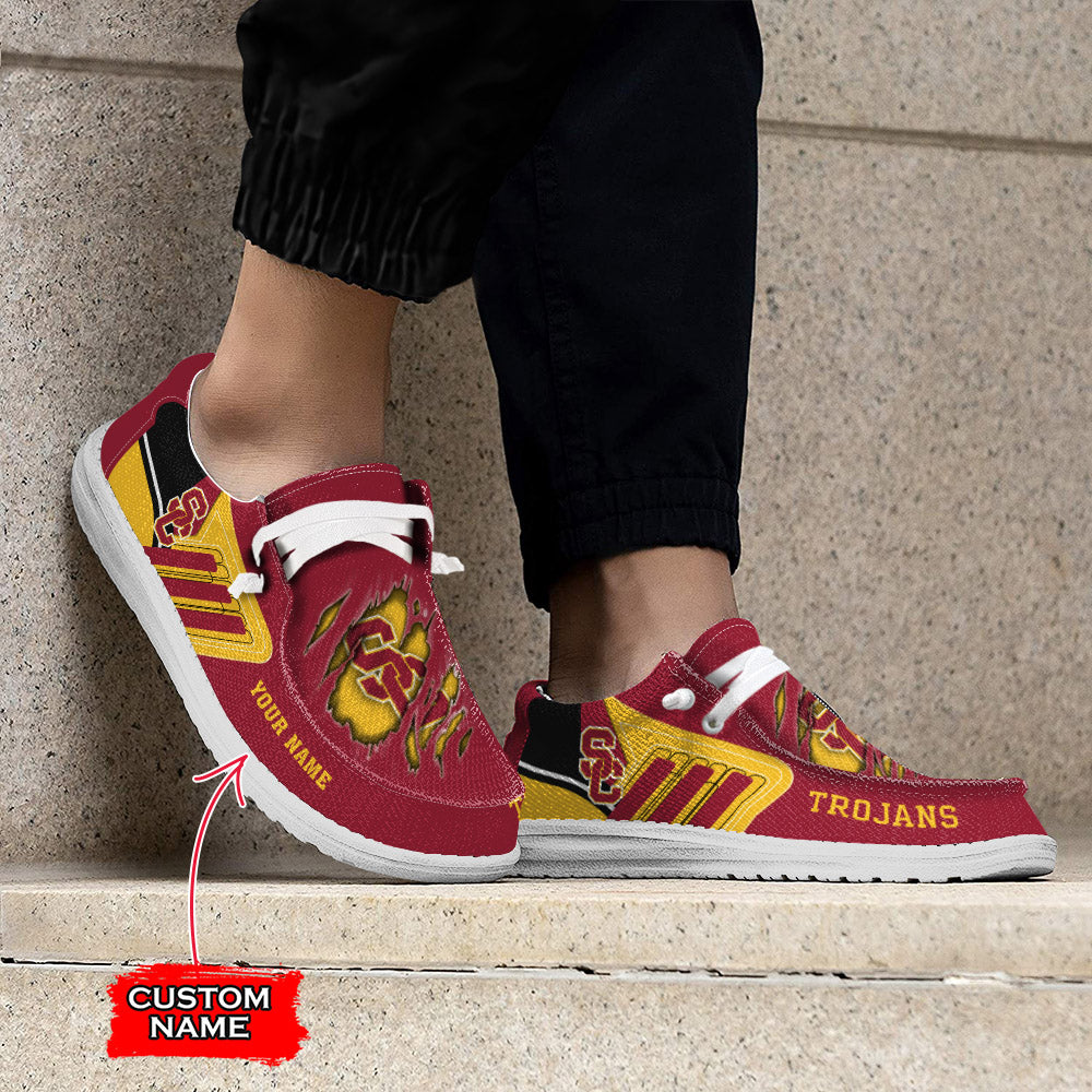 NCAA USC Trojans Custom Name Hey Dude Shoes 07 M7