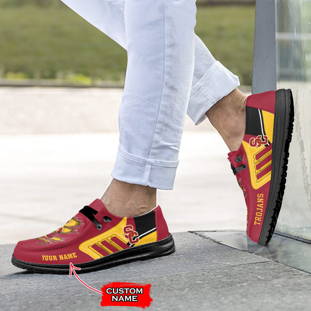 NCAA USC Trojans Custom Name Hey Dude Shoes 11 M79