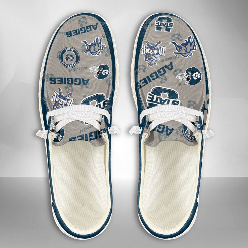 NCAA Utah State Aggies Custom Name Hey Dude Shoes 02 M12