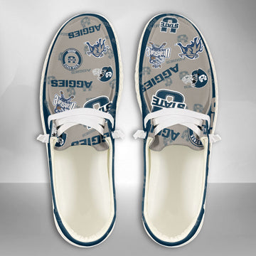 NCAA Utah State Aggies Custom Name Hey Dude Shoes 02 M12