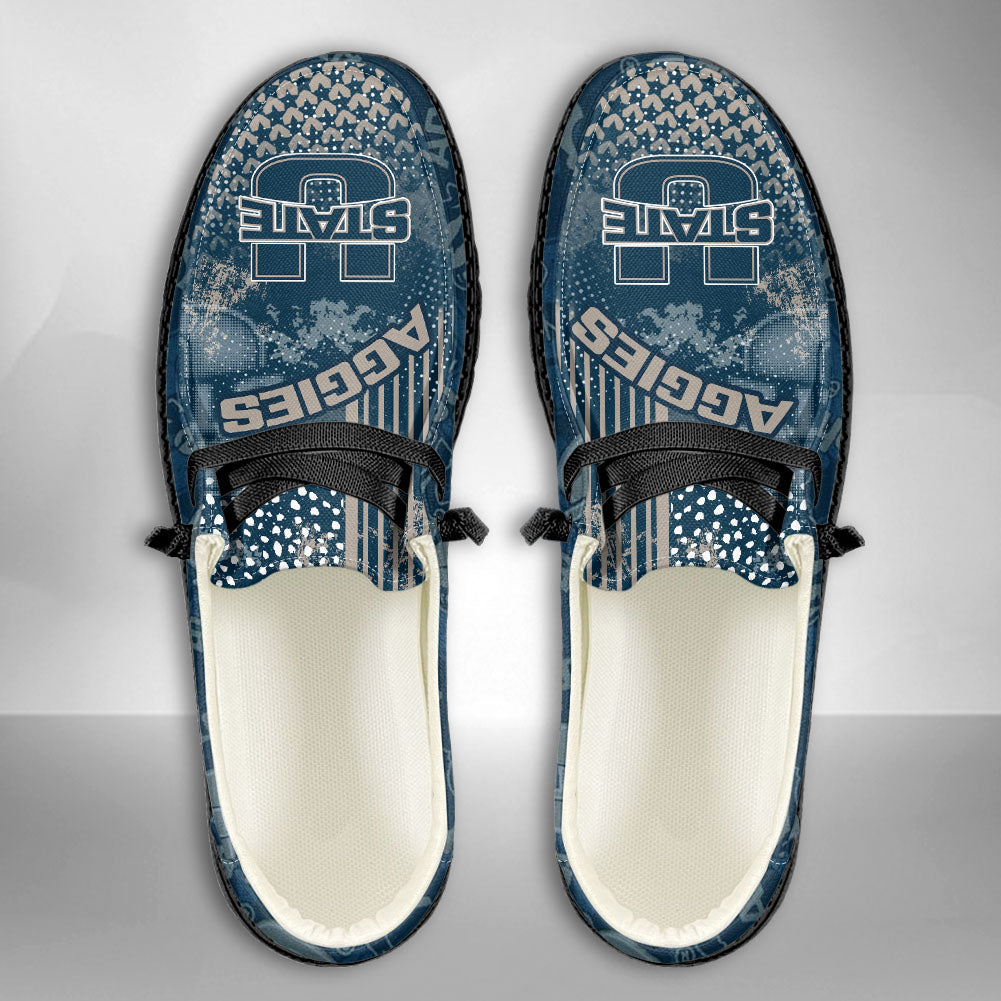 NCAA Utah State Aggies Custom Name Hey Dude Shoes 03 M7