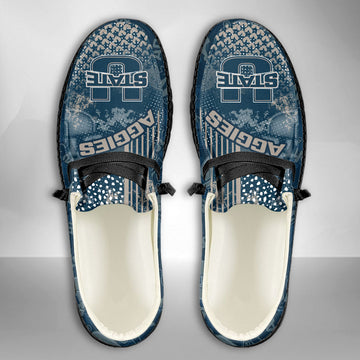 NCAA Utah State Aggies Custom Name Hey Dude Shoes 03 M7