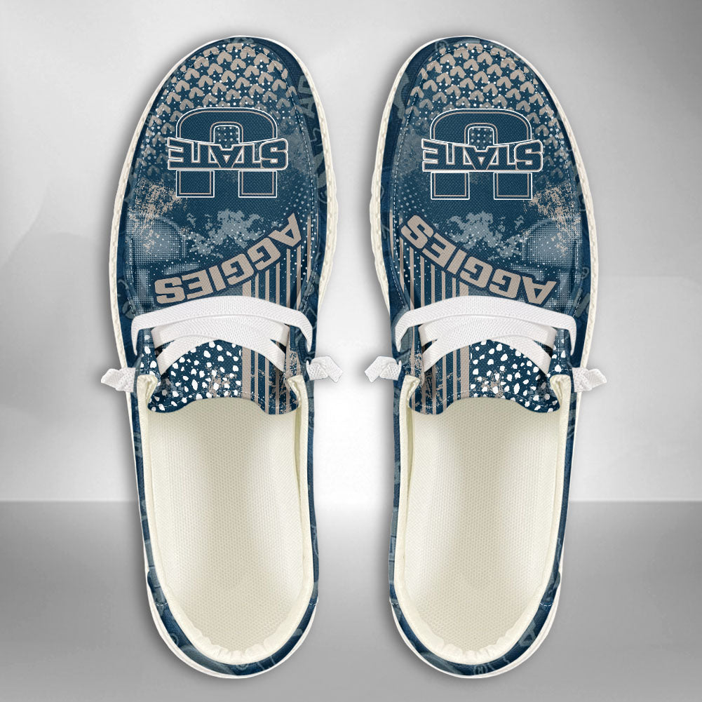 NCAA Utah State Aggies Custom Name Hey Dude Shoes 03 M7