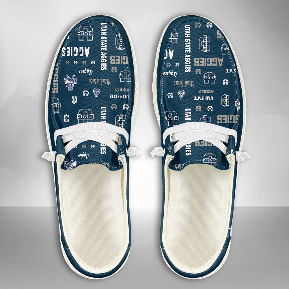 NCAA Utah State Aggies Custom Name Hey Dude Shoes 04 M12
