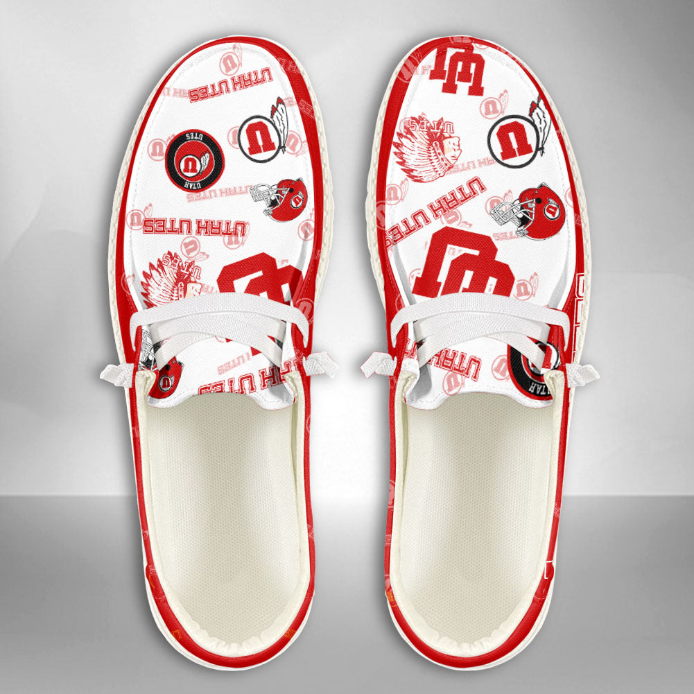 NCAA Utah Utes Custom Name Hey Dude Shoes 01 M7