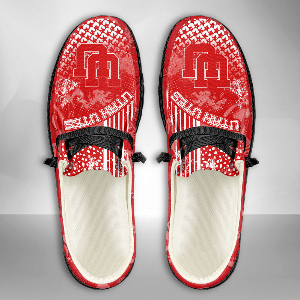 NCAA Utah Utes Custom Name Hey Dude Shoes 03 M7