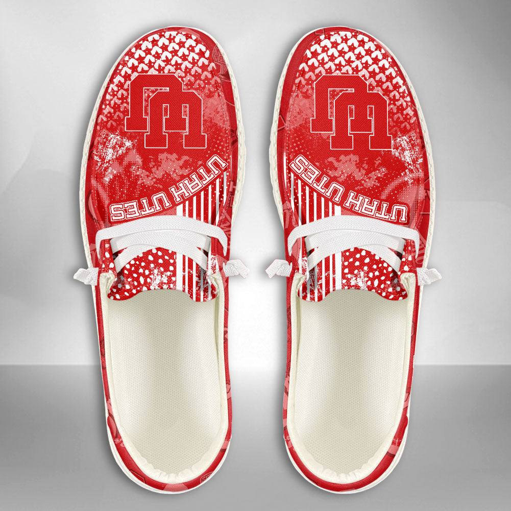 NCAA Utah Utes Custom Name Hey Dude Shoes 03 M7