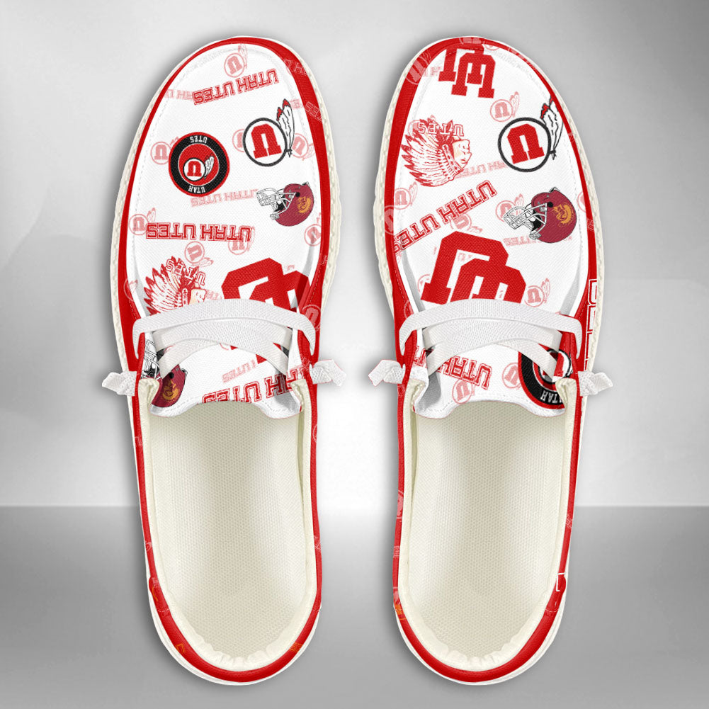 NCAA Utah Utes Custom Name Hey Dude Shoes 04 M79