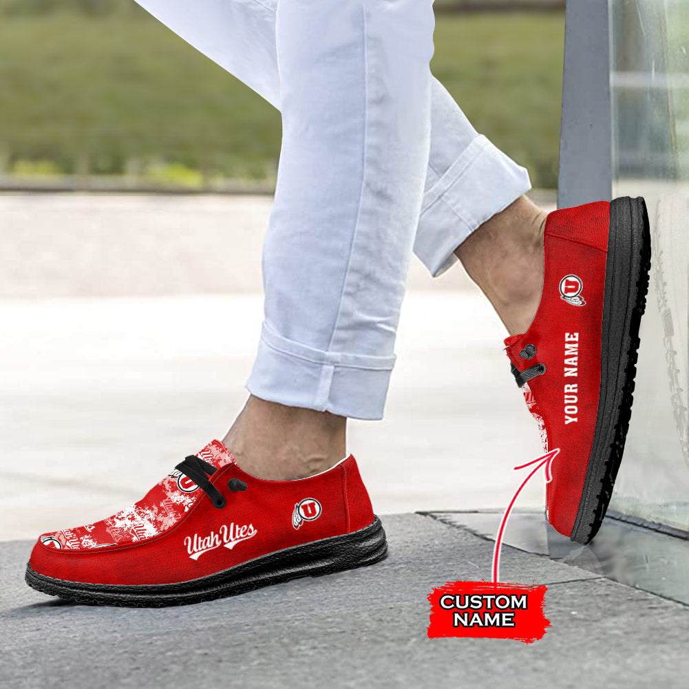 NCAA Utah Utes Custom Name Hey Dude Shoes 05 M7