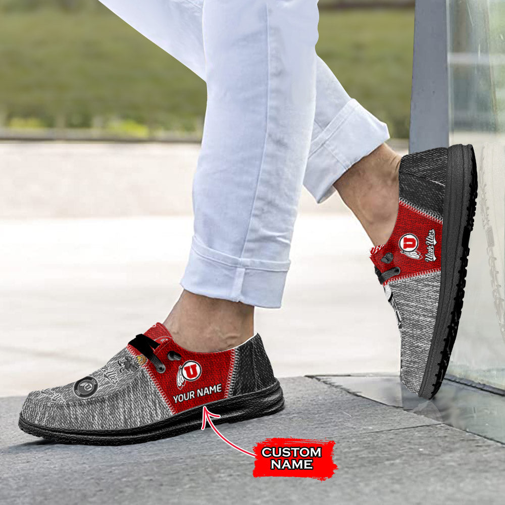 NCAA Utah Utes Custom Name Hey Dude Shoes 08 M79