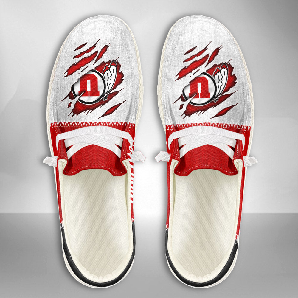 NCAA Utah Utes Custom Name Hey Dude Shoes 09 M79