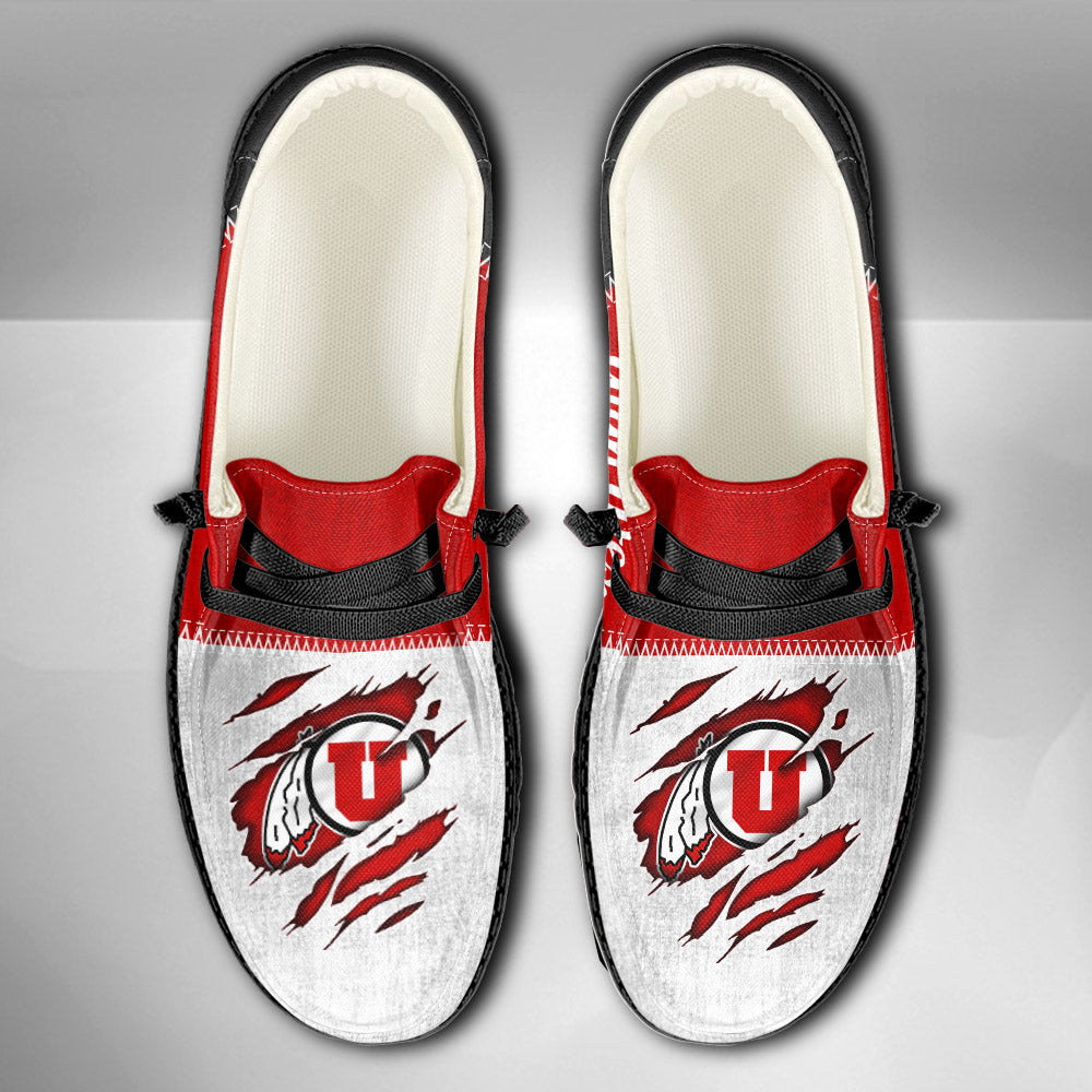 NCAA Utah Utes Custom Name Hey Dude Shoes 09 M79