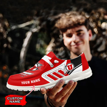 NCAA Utah Utes Custom Name Hey Dude Shoes 11 M79