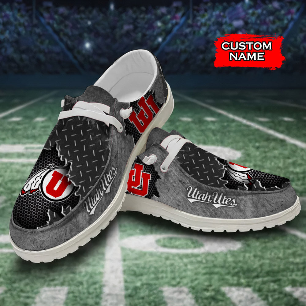 NCAA Utah Utes Custom Name Hey Dude Shoes 15 M79