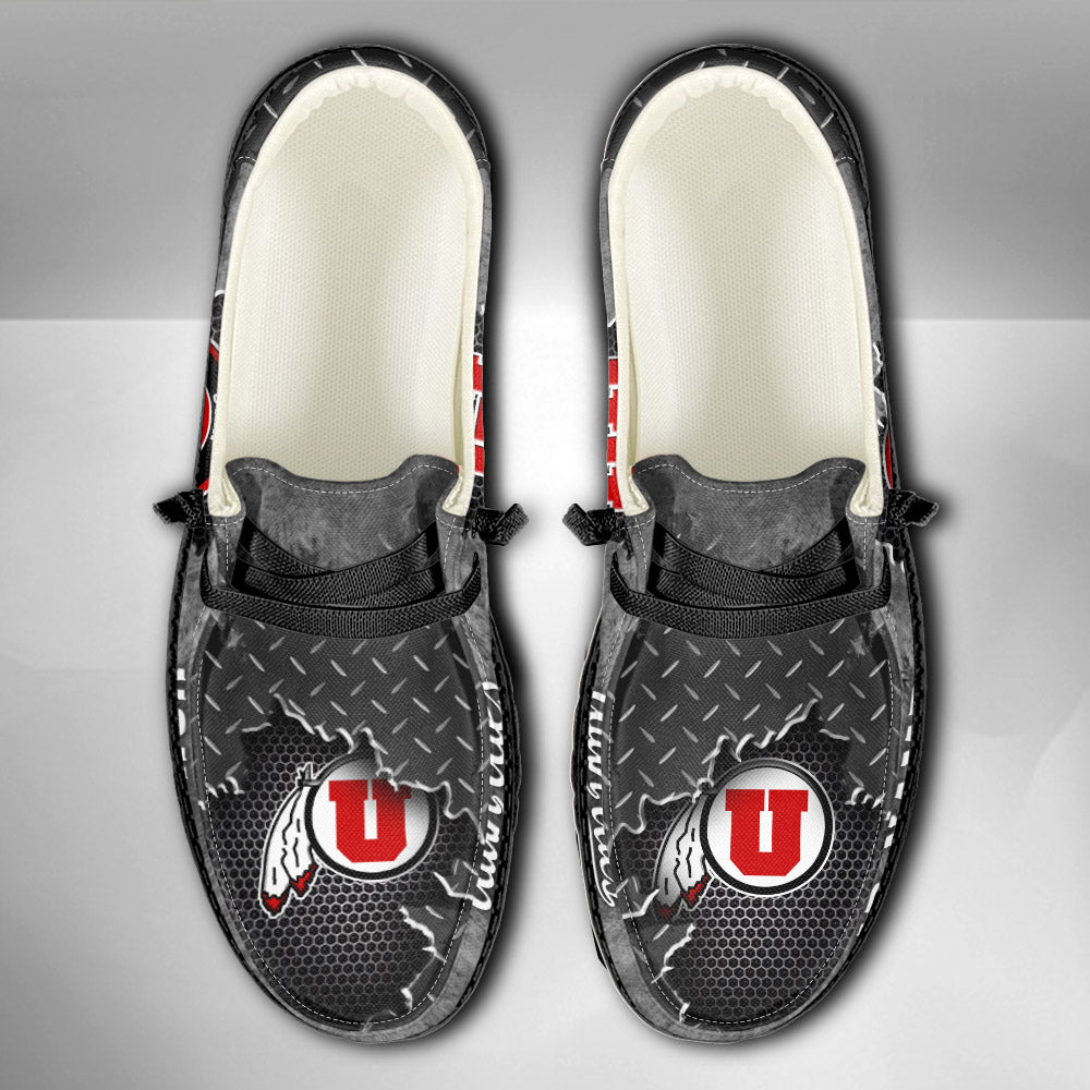 NCAA Utah Utes Custom Name Hey Dude Shoes 15 M79